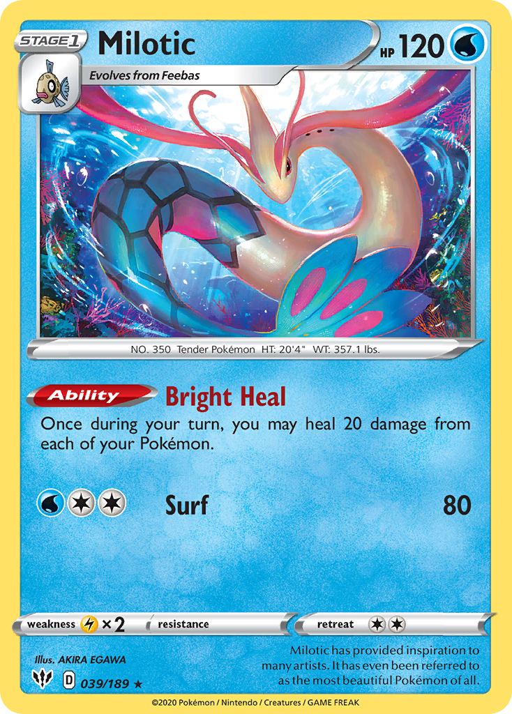 Milotic (039/189) [Sword & Shield: Darkness Ablaze] | Deep Dive Games St. Marys