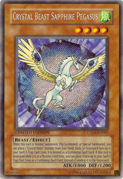 Crystal Beast Sapphire Pegasus [CT04-EN002] Secret Rare | Deep Dive Games St. Marys