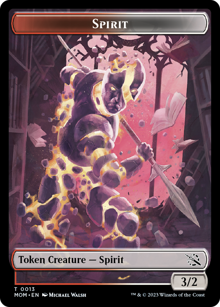 Warrior // Spirit (13) Double-Sided Token [March of the Machine Tokens] | Deep Dive Games St. Marys