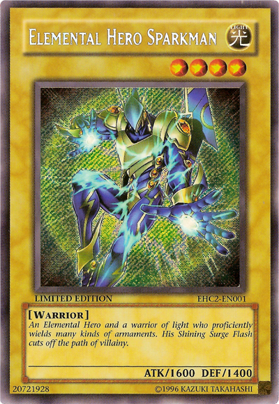 Elemental Hero Sparkman [EHC2-EN001] Secret Rare | Deep Dive Games St. Marys