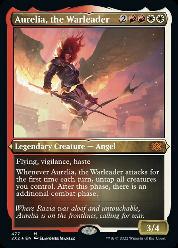 Aurelia, the Warleader (Foil Etched) [Double Masters 2022] | Deep Dive Games St. Marys