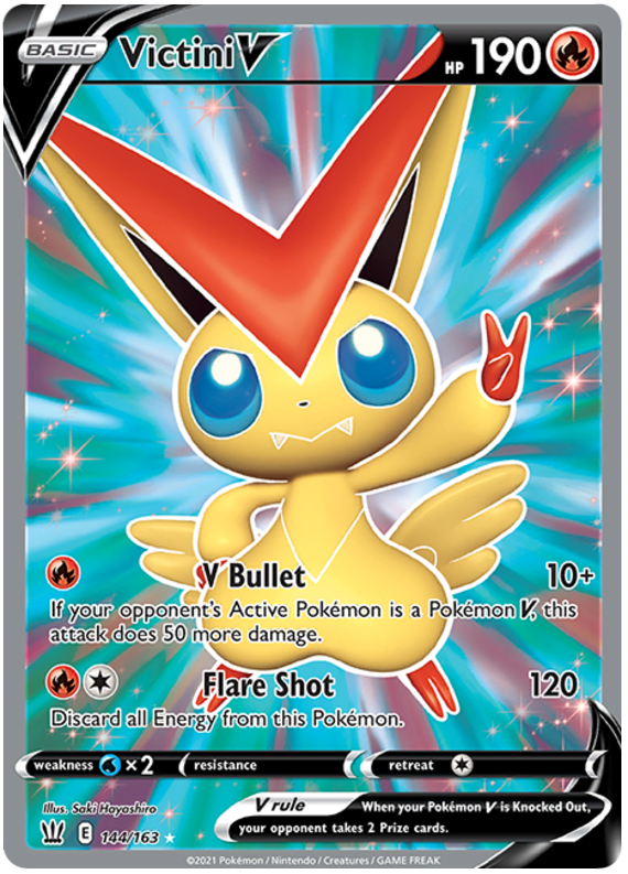 Victini V (144/163) [Sword & Shield: Battle Styles] | Deep Dive Games St. Marys