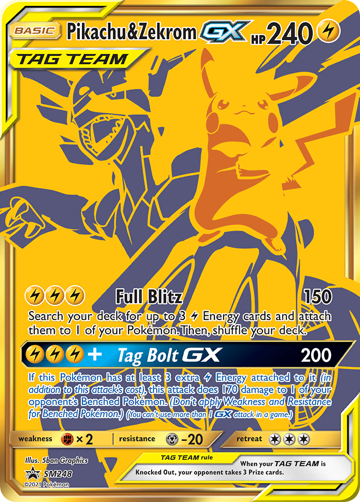 Pikachu & Zekrom GX (SM248) (Jumbo Card) [Sun & Moon: Black Star Promos] | Deep Dive Games St. Marys