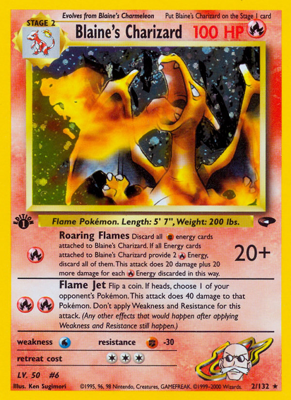 Blaine's Charizard (2/132) [Gym Challenge 1st Edition] | Deep Dive Games St. Marys