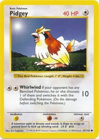 Pidgey (57/102) [Base Set Shadowless Unlimited] | Deep Dive Games St. Marys