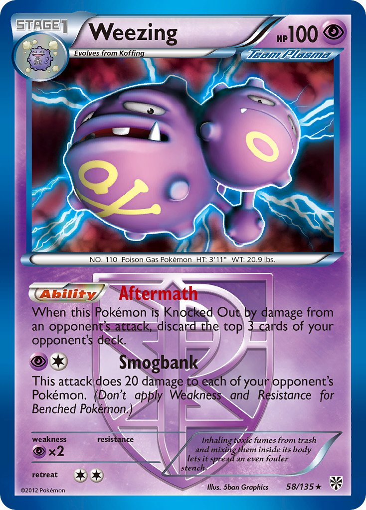 Weezing (58/135) (Theme Deck Exclusive) [Black & White: Plasma Storm] | Deep Dive Games St. Marys