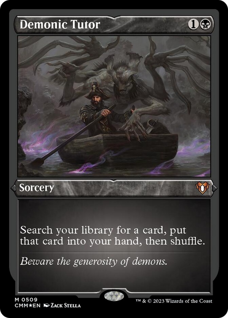 Demonic Tutor (Foil Etched) [Commander Masters] | Deep Dive Games St. Marys
