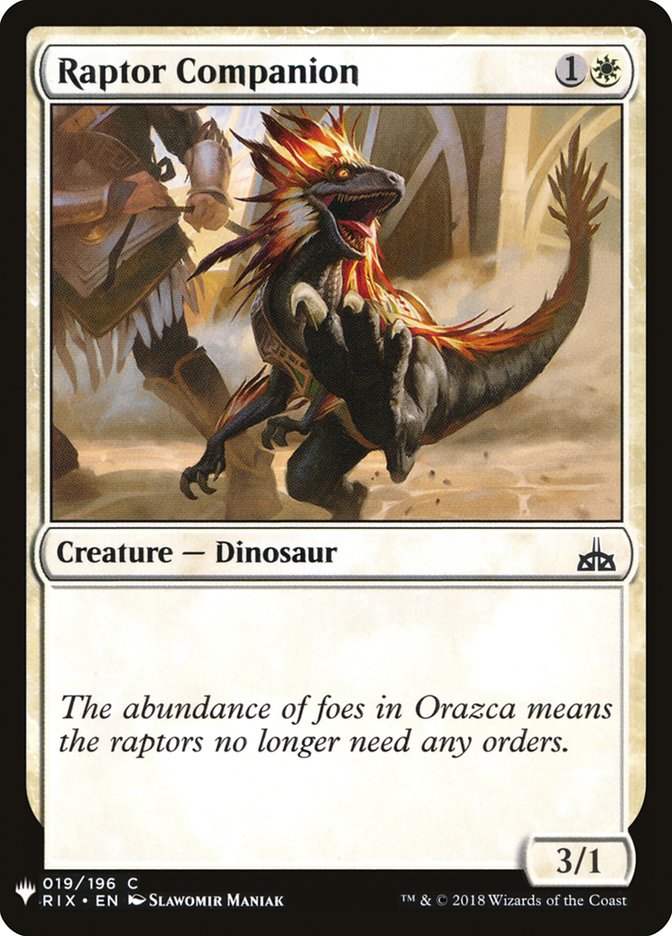 Raptor Companion [Mystery Booster] | Deep Dive Games St. Marys