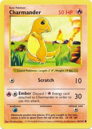 Charmander (46/102) [Base Set Shadowless Unlimited] | Deep Dive Games St. Marys