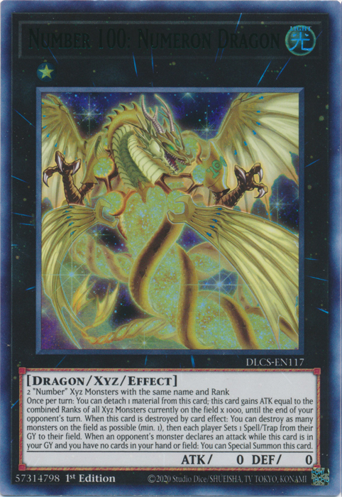 Number 100: Numeron Dragon (Green) [DLCS-EN117] Ultra Rare | Deep Dive Games St. Marys