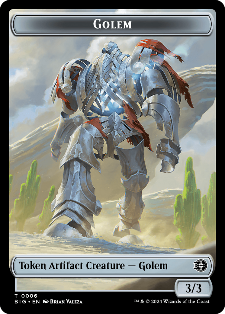 Treasure // Golem Double-Sided Token [Outlaws of Thunder Junction Tokens] | Deep Dive Games St. Marys