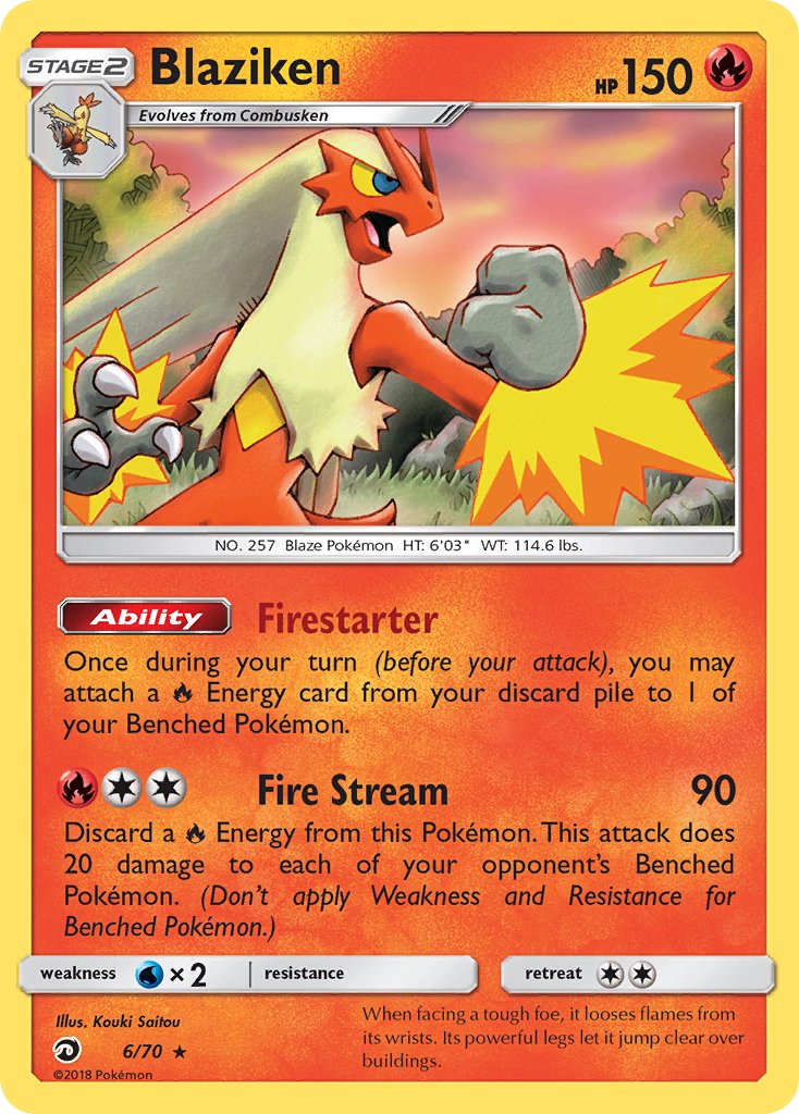 Blaziken (6/70) (Theme Deck Exclusive) [Sun & Moon: Dragon Majesty] | Deep Dive Games St. Marys