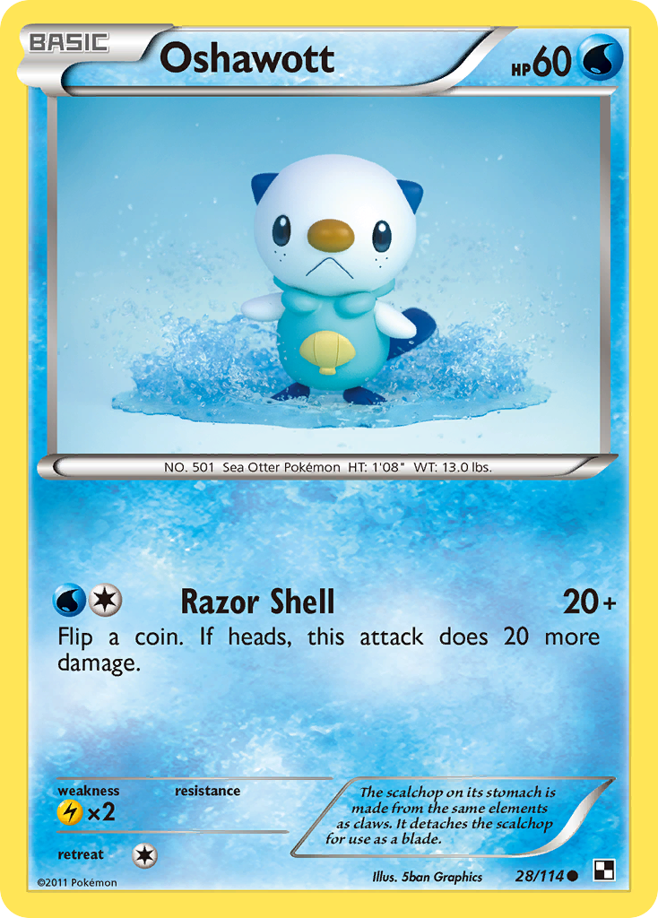 Oshawott (28/114) [Black & White: Base Set] | Deep Dive Games St. Marys