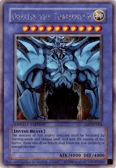 Obelisk the Tormentor [JMP-EN004] Secret Rare | Deep Dive Games St. Marys