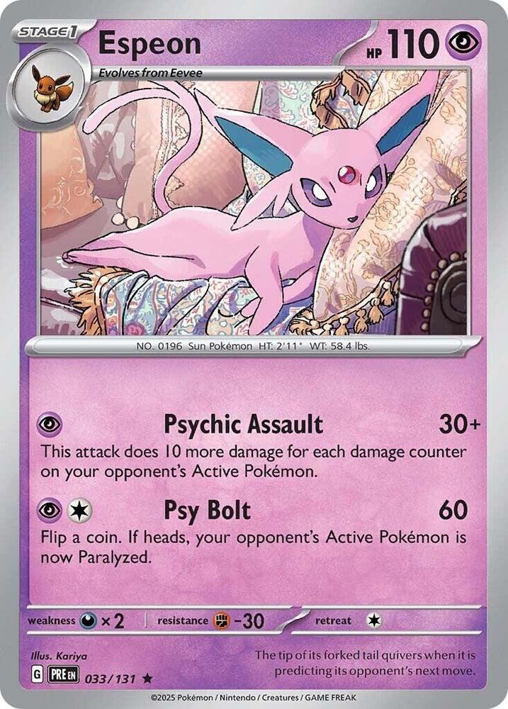 Espeon (033/131) [Scarlet & Violet: Prismatic Evolutions] | Deep Dive Games St. Marys