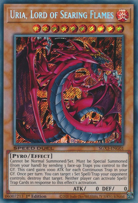 Uria, Lord of Searing Flames [SGX3-ENG01] Secret Rare | Deep Dive Games St. Marys