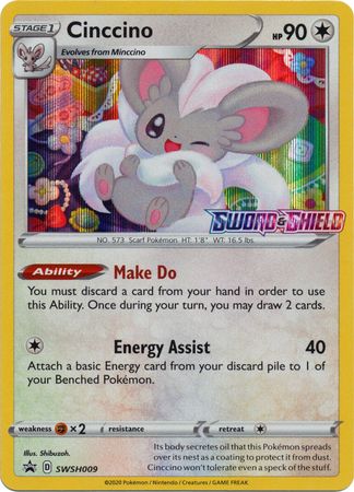 Cinccino (SWSH009) (Prerelease Promo) [Sword & Shield: Black Star Promos] | Deep Dive Games St. Marys