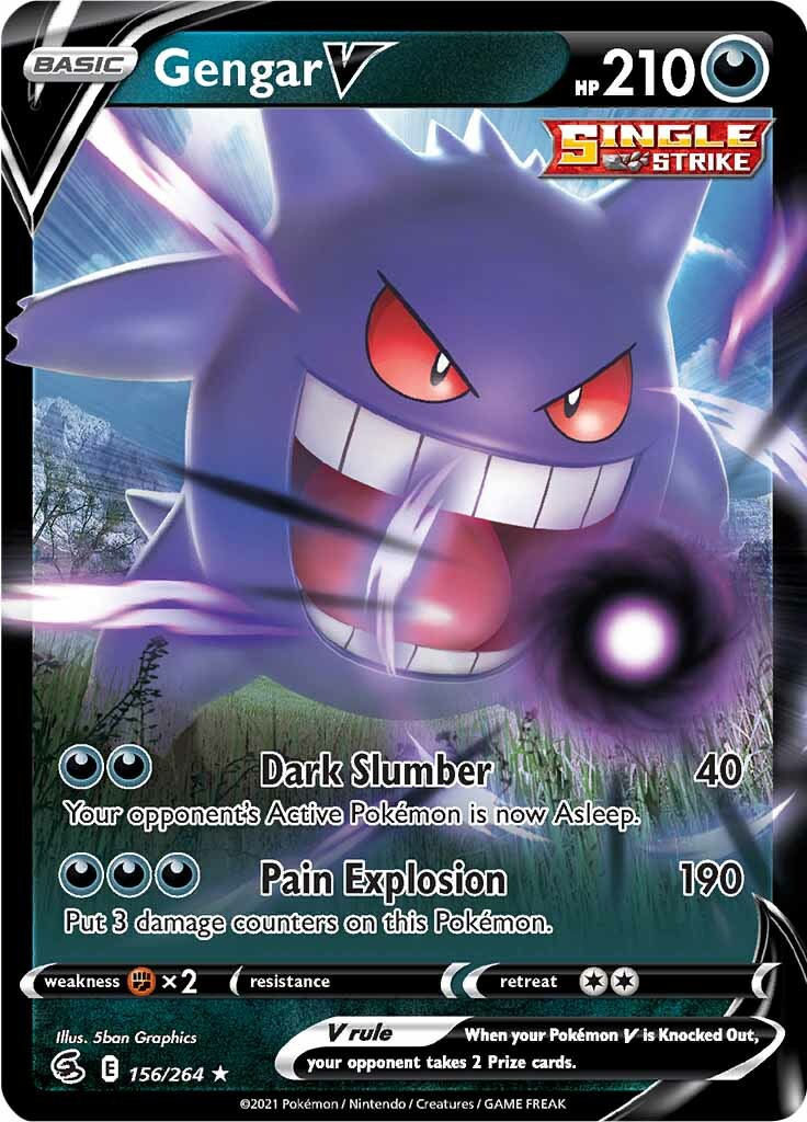 Gengar V (156/264) [Sword & Shield: Fusion Strike] | Deep Dive Games St. Marys