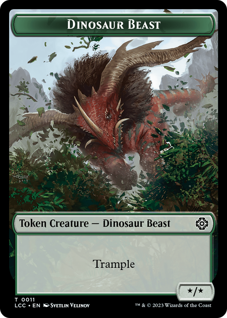 Dinosaur Beast // Dinosaur Double-Sided Token [The Lost Caverns of Ixalan Commander Tokens] | Deep Dive Games St. Marys