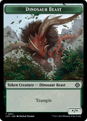 Dinosaur Beast // Dinosaur Double-Sided Token [The Lost Caverns of Ixalan Commander Tokens] | Deep Dive Games St. Marys