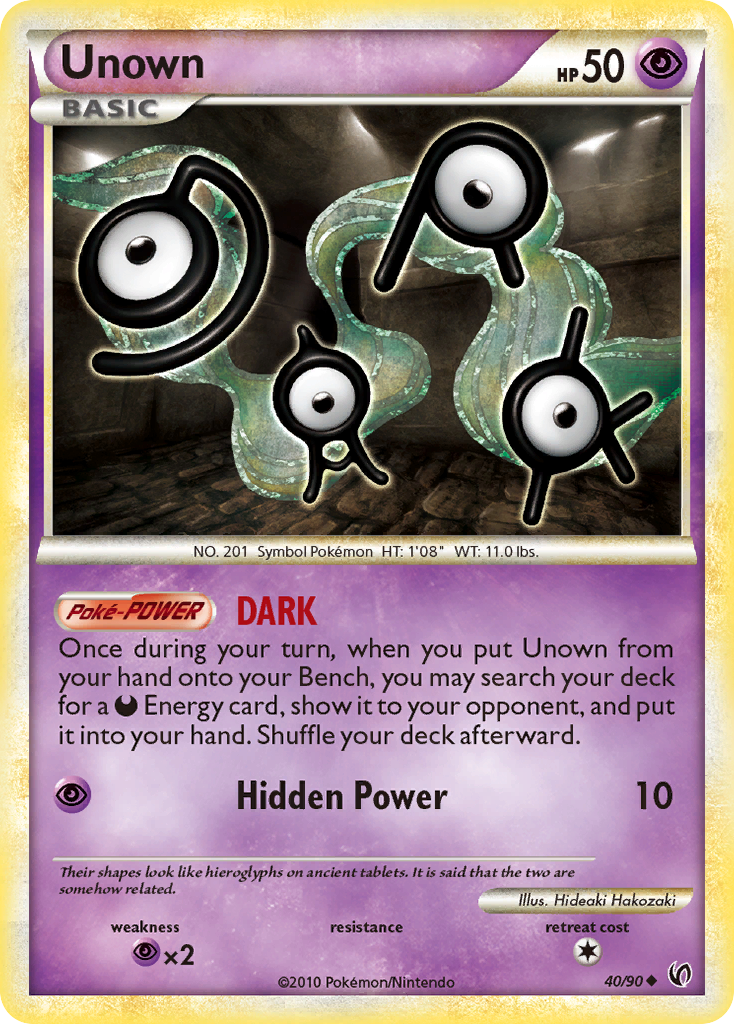 Unown (40/90) [HeartGold & SoulSilver: Undaunted] | Deep Dive Games St. Marys