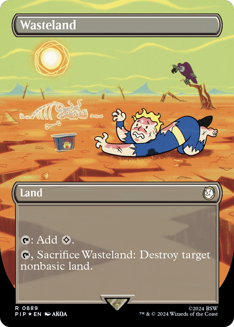 Wasteland (Borderless) (Surge Foil) [Fallout] | Deep Dive Games St. Marys