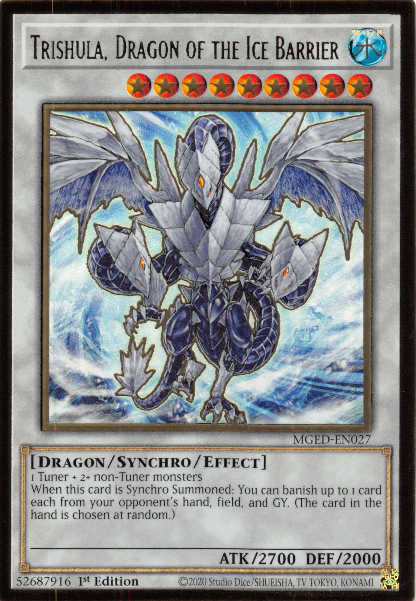 Trishula, Dragon of the Ice Barrier [MGED-EN027] Gold Rare | Deep Dive Games St. Marys