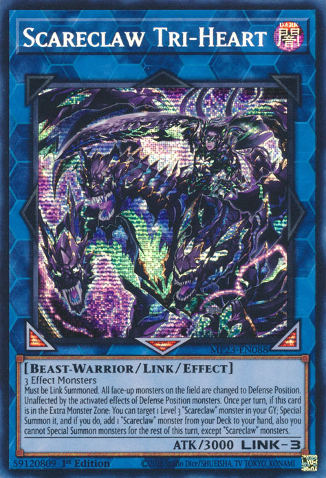 Scareclaw Tri-Heart [MP23-EN088] Prismatic Secret Rare | Deep Dive Games St. Marys