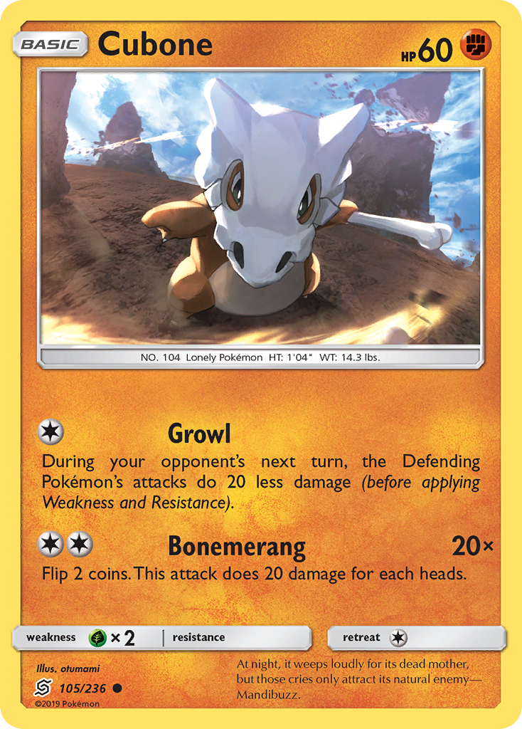 Cubone (105/236) [Sun & Moon: Unified Minds] | Deep Dive Games St. Marys