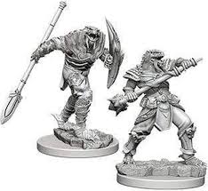 Dungeons & Dragons: Nolzur's Marvelous Unpainted Miniatures - W05 Dragonborn Male Fighter with Spear | Deep Dive Games St. Marys