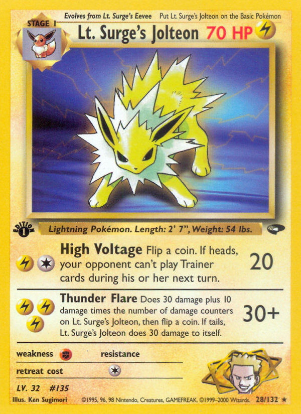 Lt. Surge's Jolteon (28/132) [Gym Challenge 1st Edition] | Deep Dive Games St. Marys