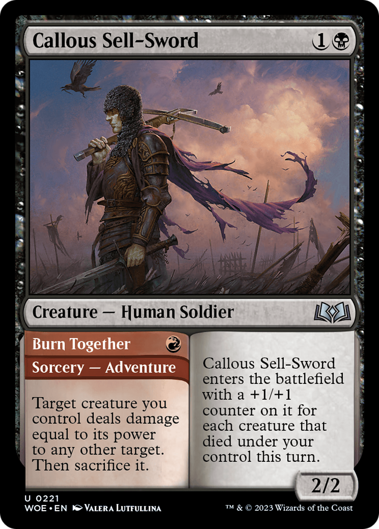 Callous Sell-Sword // Burn Together [Wilds of Eldraine] | Deep Dive Games St. Marys