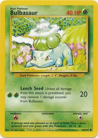 Bulbasaur (44/102) [Base Set Unlimited] | Deep Dive Games St. Marys