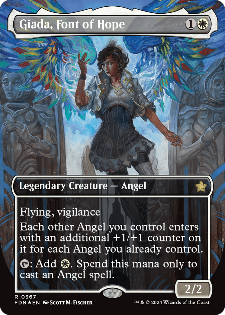 Giada, Font of Hope (Borderless) (Mana Foil) [Foundations] | Deep Dive Games St. Marys