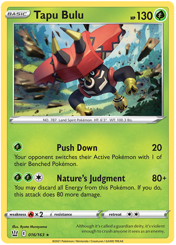 Tapu Bulu (016/163) (Theme Deck Exclusive) [Sword & Shield: Battle Styles] | Deep Dive Games St. Marys