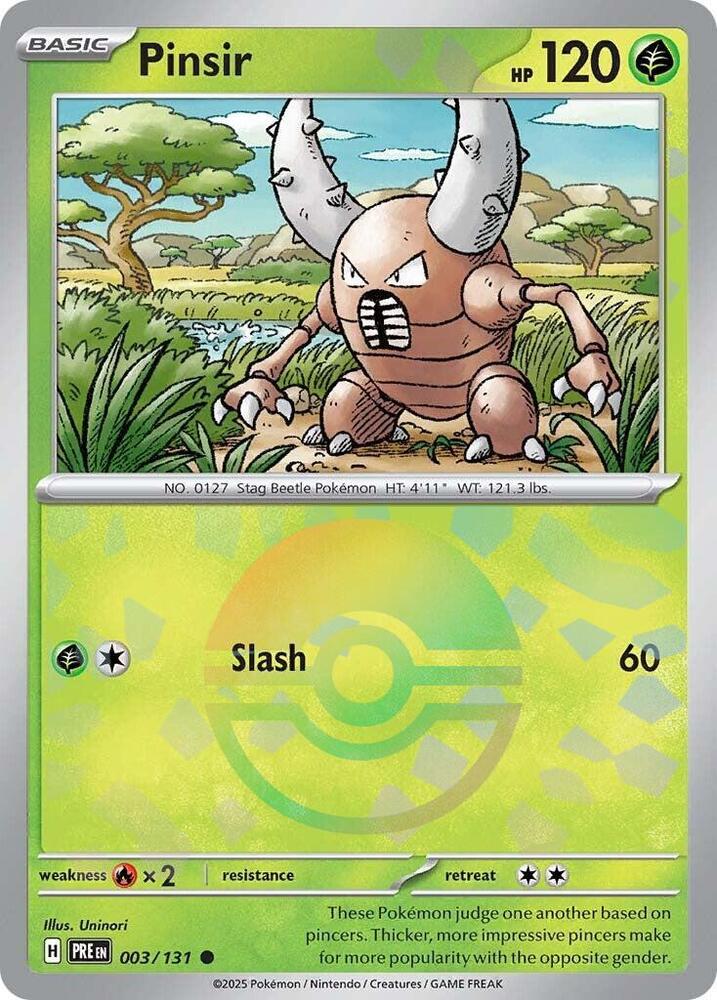 Pinsir (003/131) (Poke Ball Pattern) [Scarlet & Violet: Prismatic Evolutions] | Deep Dive Games St. Marys