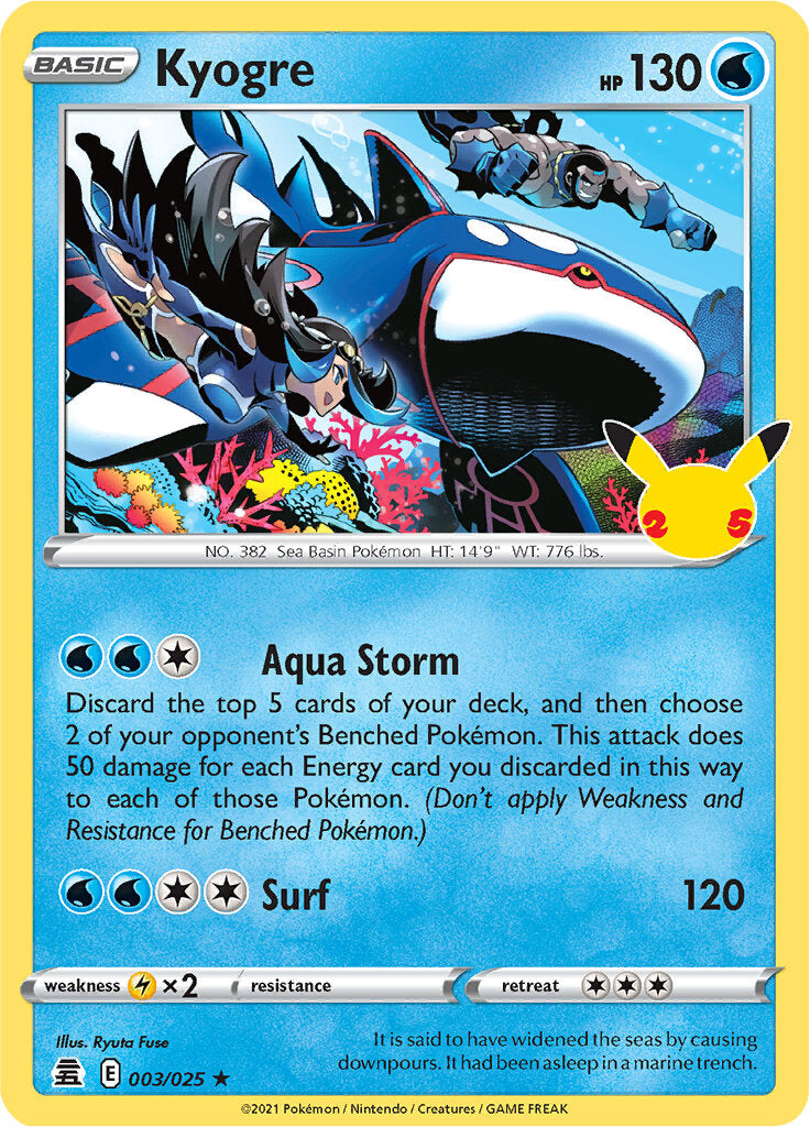 Kyogre (003/025) [Celebrations: 25th Anniversary] | Deep Dive Games St. Marys