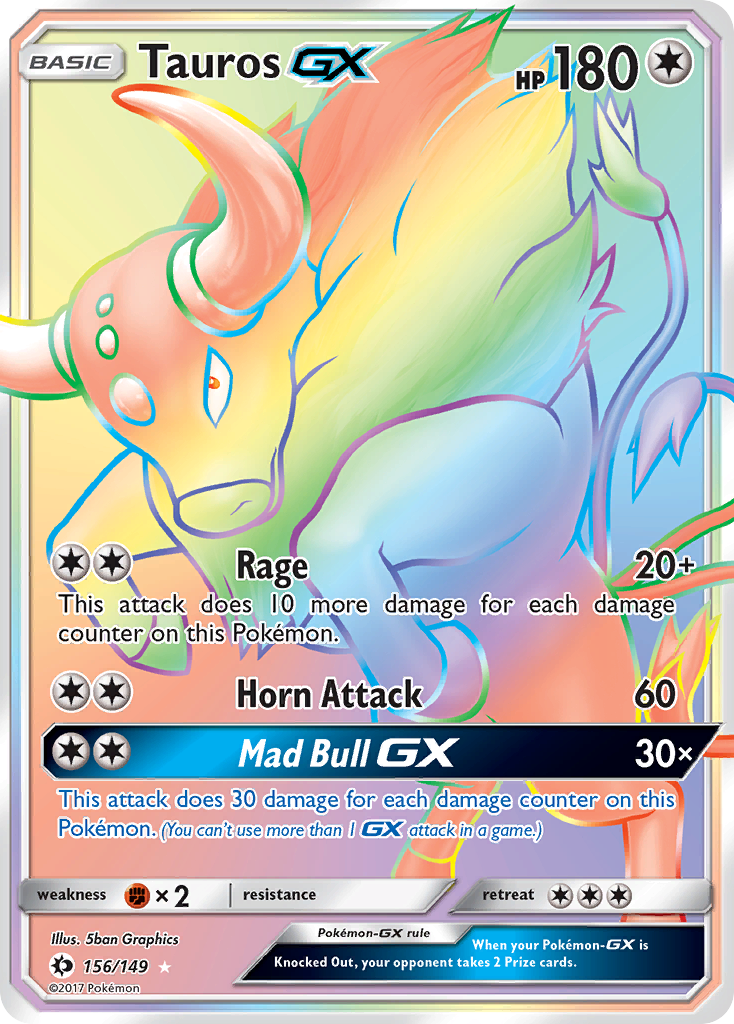 Tauros GX (156/149) [Sun & Moon: Base Set] | Deep Dive Games St. Marys