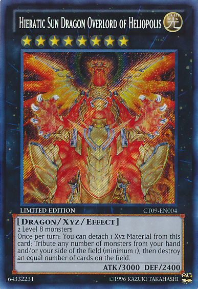 Hieratic Sun Dragon Overlord of Heliopolis [CT09-EN004] Secret Rare | Deep Dive Games St. Marys