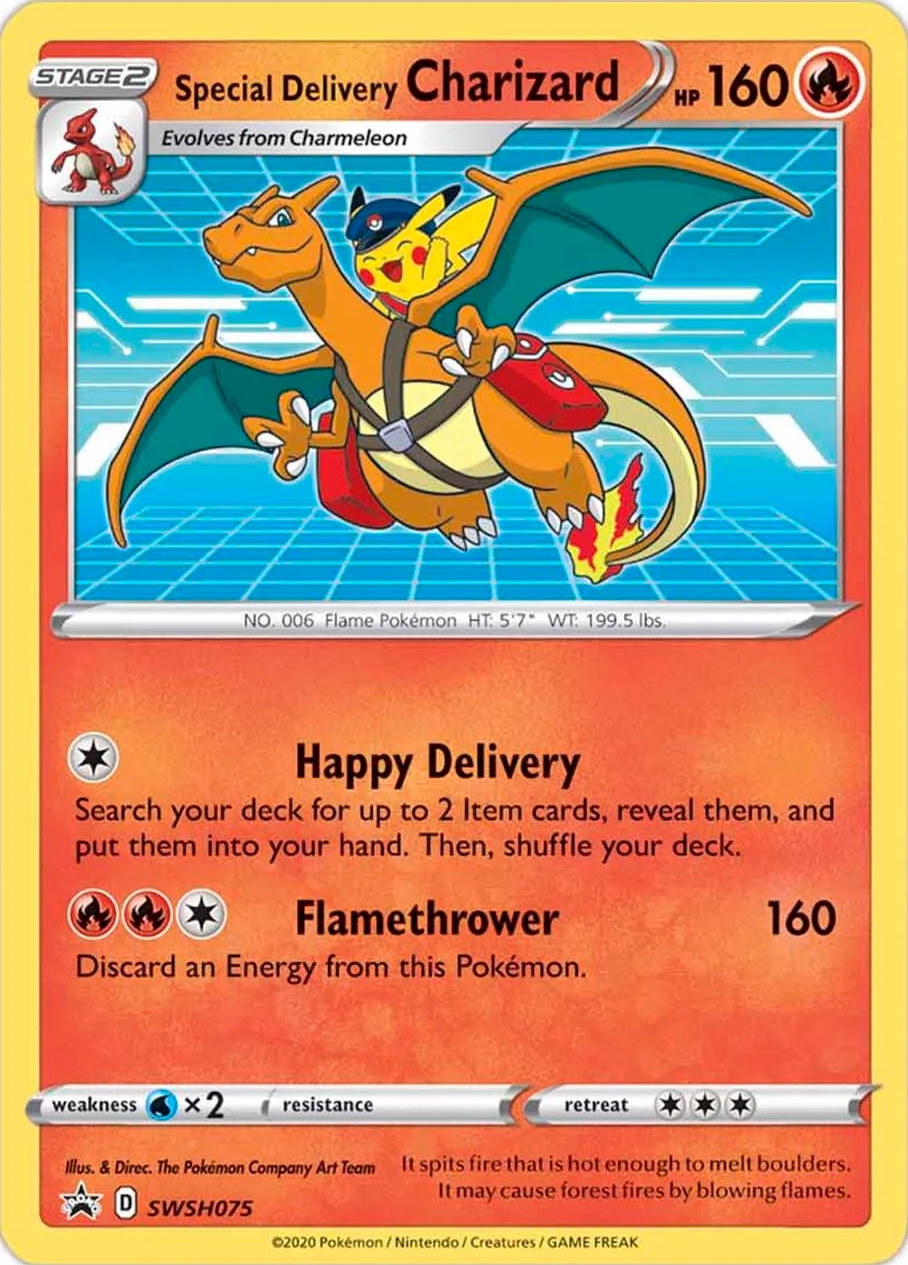 Special Delivery Charizard (SWSH075) [Sword & Shield: Black Star Promos] | Deep Dive Games St. Marys