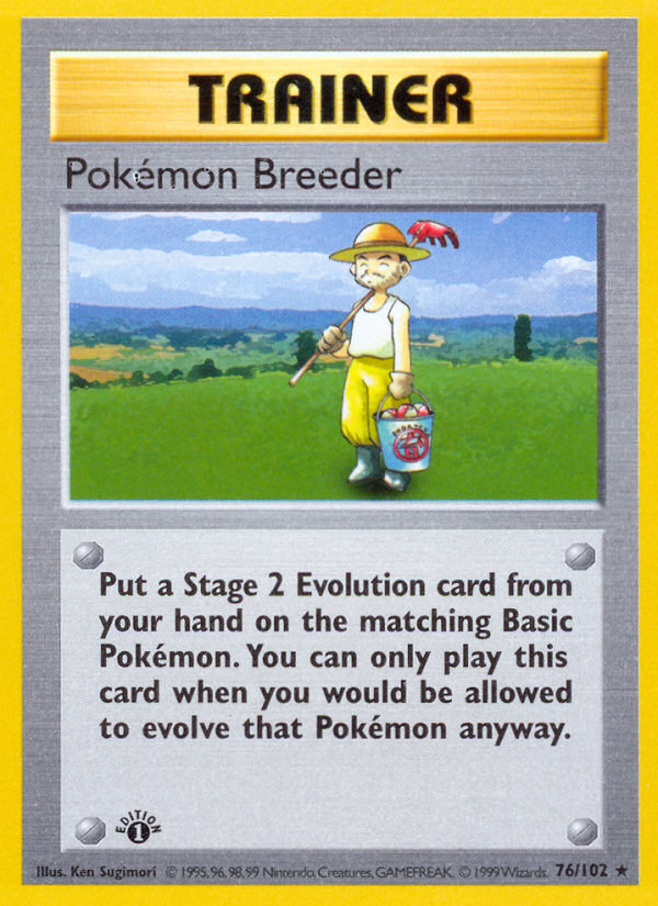 Pokemon Breeder (76/102) (Shadowless) [Base Set 1st Edition] | Deep Dive Games St. Marys