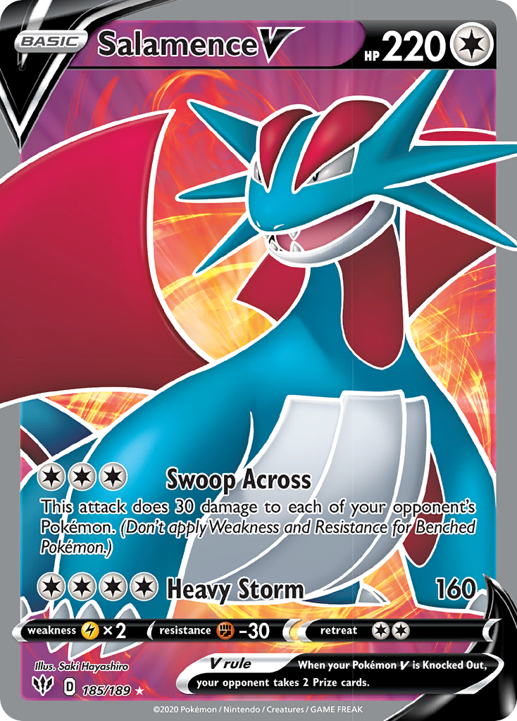 Salamence V (185/189) [Sword & Shield: Darkness Ablaze] | Deep Dive Games St. Marys