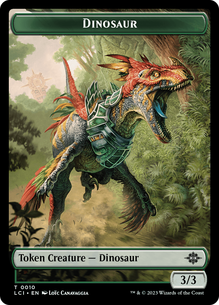 Dinosaur Token (0010) [The Lost Caverns of Ixalan Tokens] | Deep Dive Games St. Marys