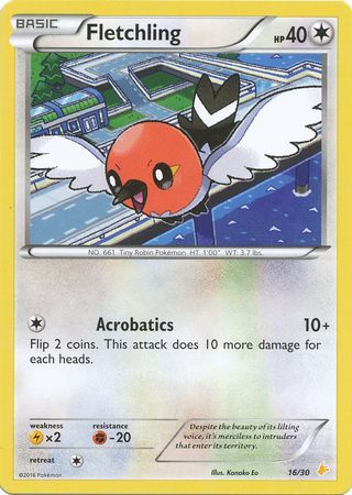 Fletchling (16/30) [XY: Trainer Kit 3 - Pikachu Libre] | Deep Dive Games St. Marys