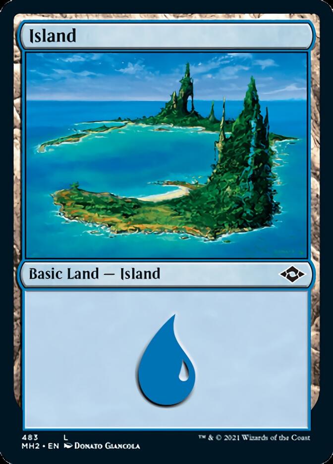 Island (483) (Foil Etched) [Modern Horizons 2] | Deep Dive Games St. Marys