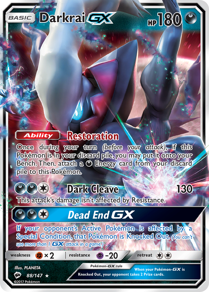 Darkrai GX (88/147) [Sun & Moon: Burning Shadows] | Deep Dive Games St. Marys