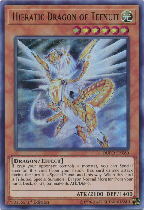 Hieratic Dragon of Tefnuit [DUPO-EN080] Ultra Rare | Deep Dive Games St. Marys