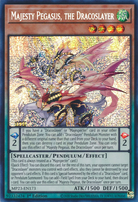 Majesty Pegasus, the Dracoslayer [MP23-EN173] Prismatic Secret Rare | Deep Dive Games St. Marys