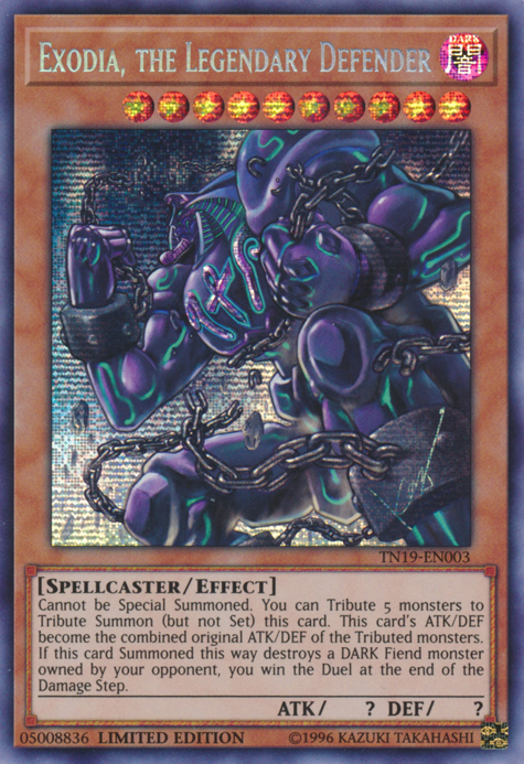 Exodia, the Legendary Defender [TN19-EN003] Prismatic Secret Rare | Deep Dive Games St. Marys