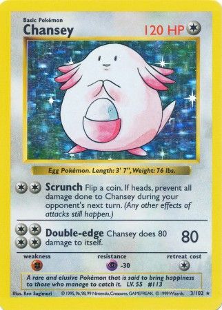 Chansey (3/102) [Base Set Shadowless Unlimited] | Deep Dive Games St. Marys